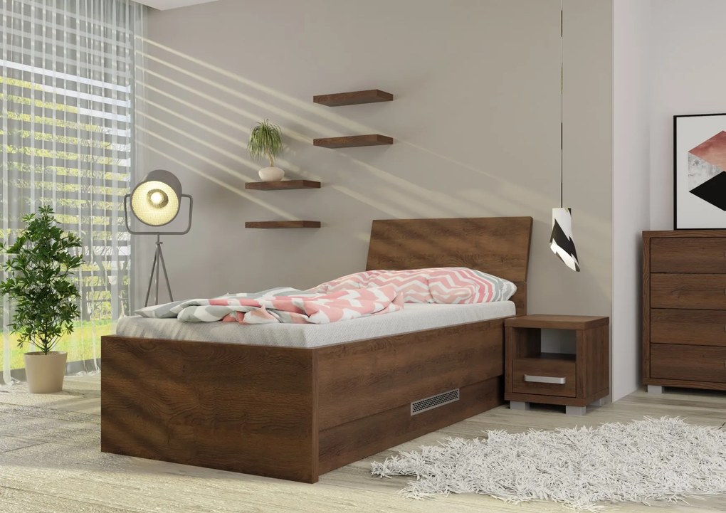 Wood Service Jednolôžko Lenka s úložným priestorom 90 x 200