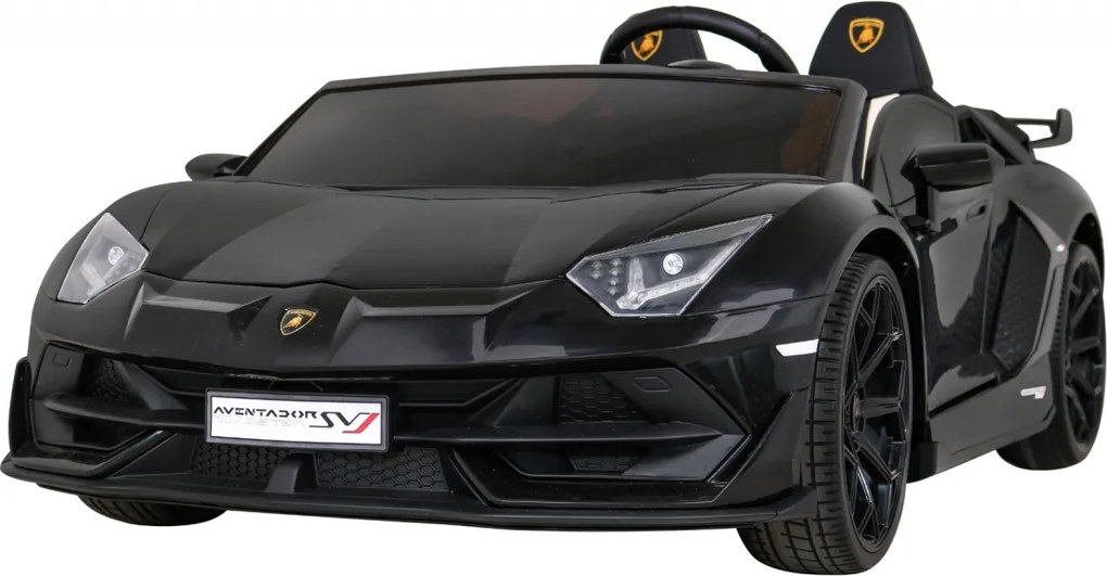 Ramiz Lamborghini SVJ DRIFT pre 2 deti čierna + funkcia Drift + diaľkové ovládanie + MP3 LED + pomalý štart