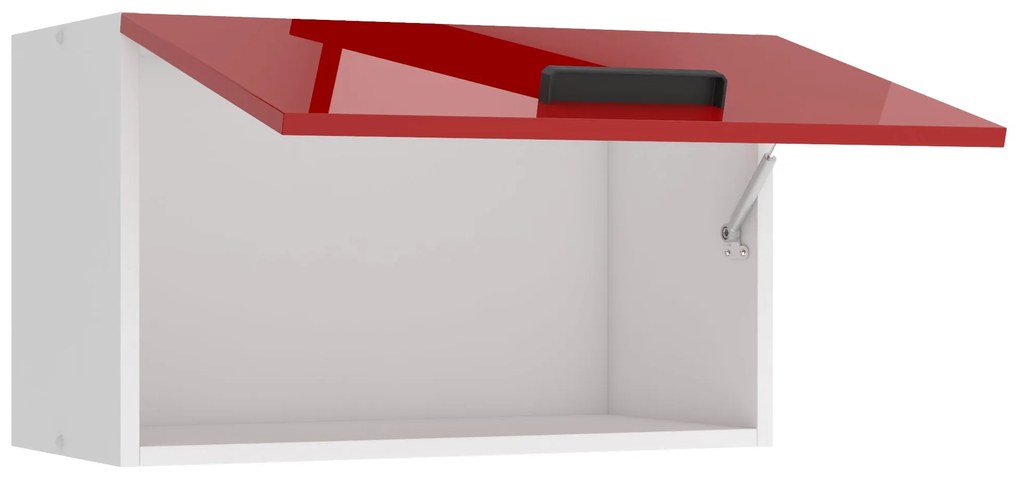 Kuchynská skrinka Belini Premium Full Version nad digestor 60 cm červený lesk Wood