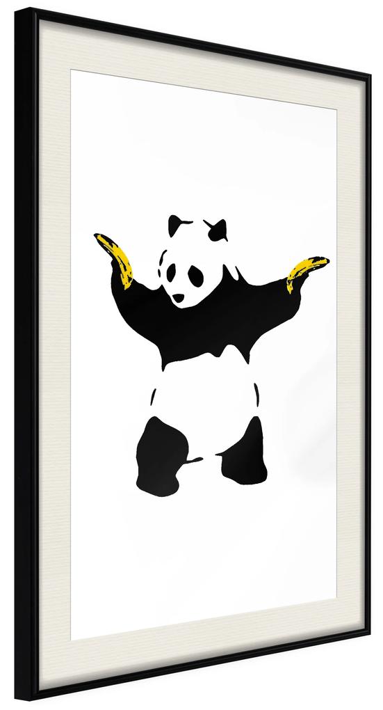 Artgeist Plagát - Panda with Guns [Poster] Veľkosť: 20x30, Verzia: Čierny rám s passe-partout