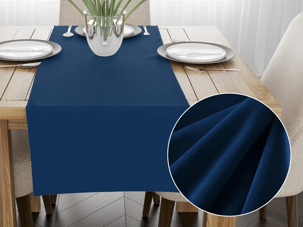 Biante Zamatový behúň na stôl Velvet Prémium SVP-036 Námornícka modrá 45x140 cm