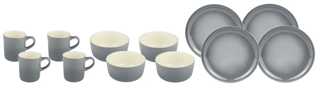 ERNESTO® Jedálenská porcelánová súprava, 12-dielna (sivá) (100333943)
