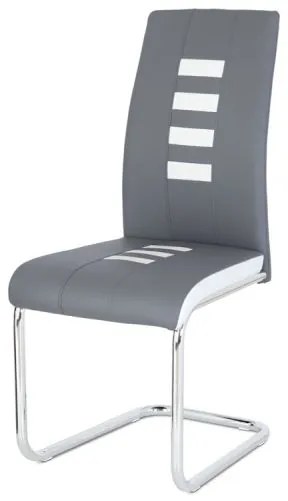 Moderná jedálenská stolička v sivej farbe na pohupovacej podnoži