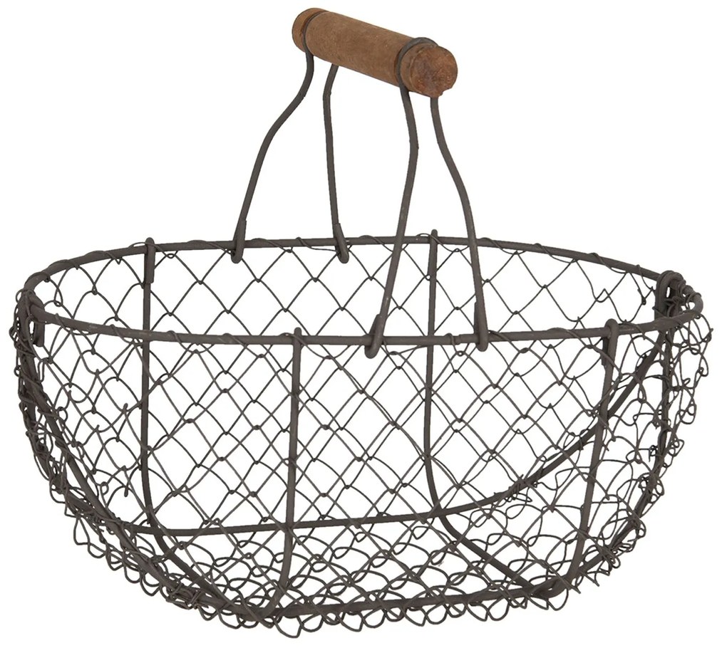 Drôtený košík s uchom Filaire - 24 * 16 * 11/23 cm