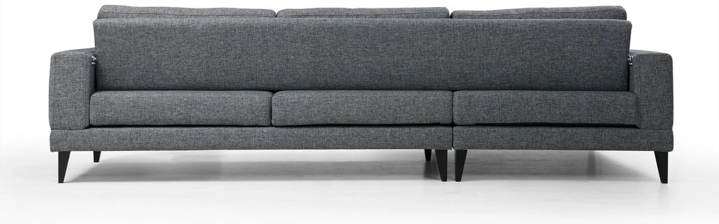 Rozkladacia rohová pohovka Nordic 303 x 90 cm, ľavá, tmavosivá