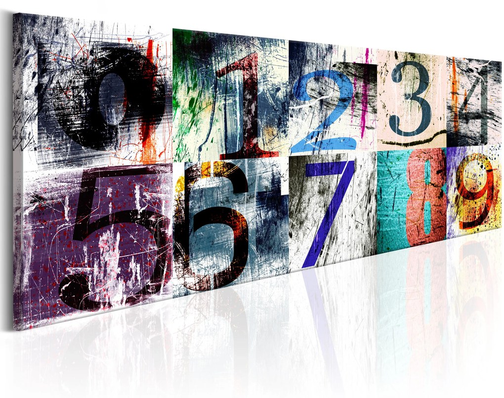 Artgeist Obraz -  Colourful Numbers Veľkosť: 135x45, Verzia: Na talianskom plátne