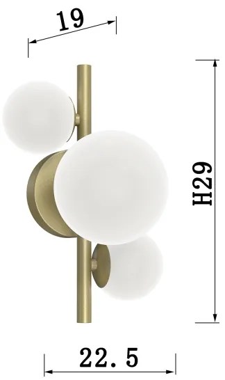 ONLI - Nástenné svietidlo PALOMA 3xG9/10W/230V zlatá