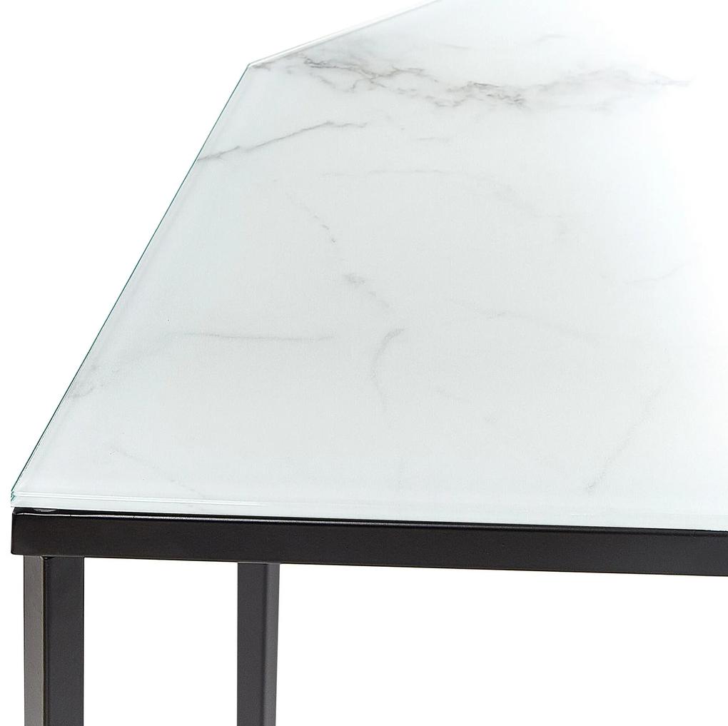 Konzolový stolík s mramorovým vzhľadom biela/čierna PERRIN Beliani