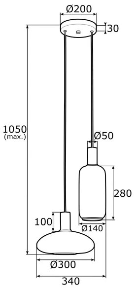 Argon 0896 - Luster na lanku SAGUNTO 2xE27/15W/230V mosadz