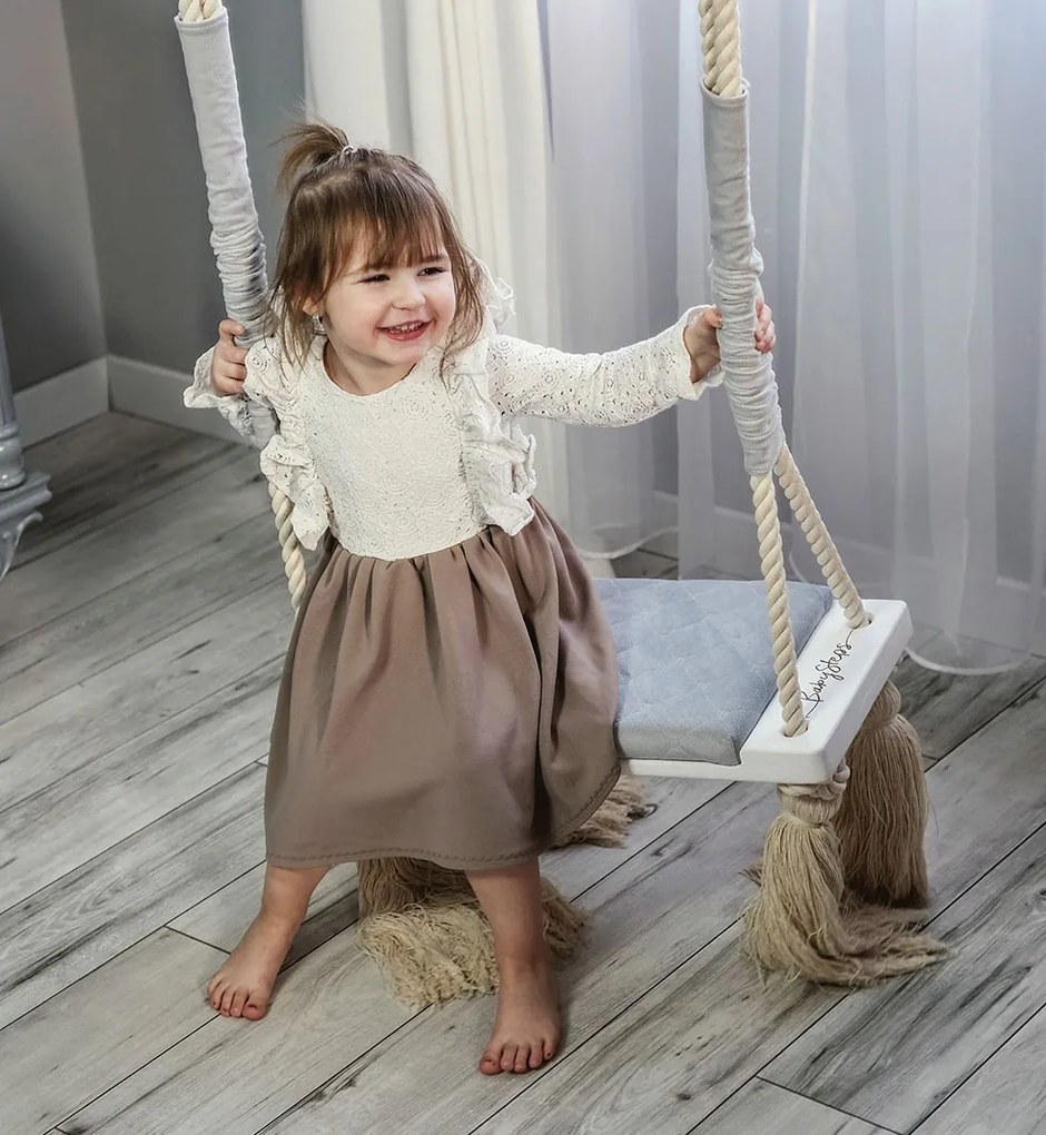 Interierová hojdačka BabySteps WoodSwing Dark Gray