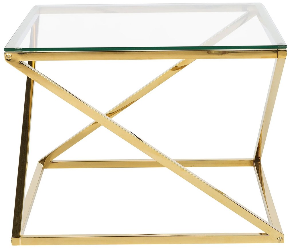 Konferenčný stolík so sklenenou doskou zlatý BEVERLY Beliani