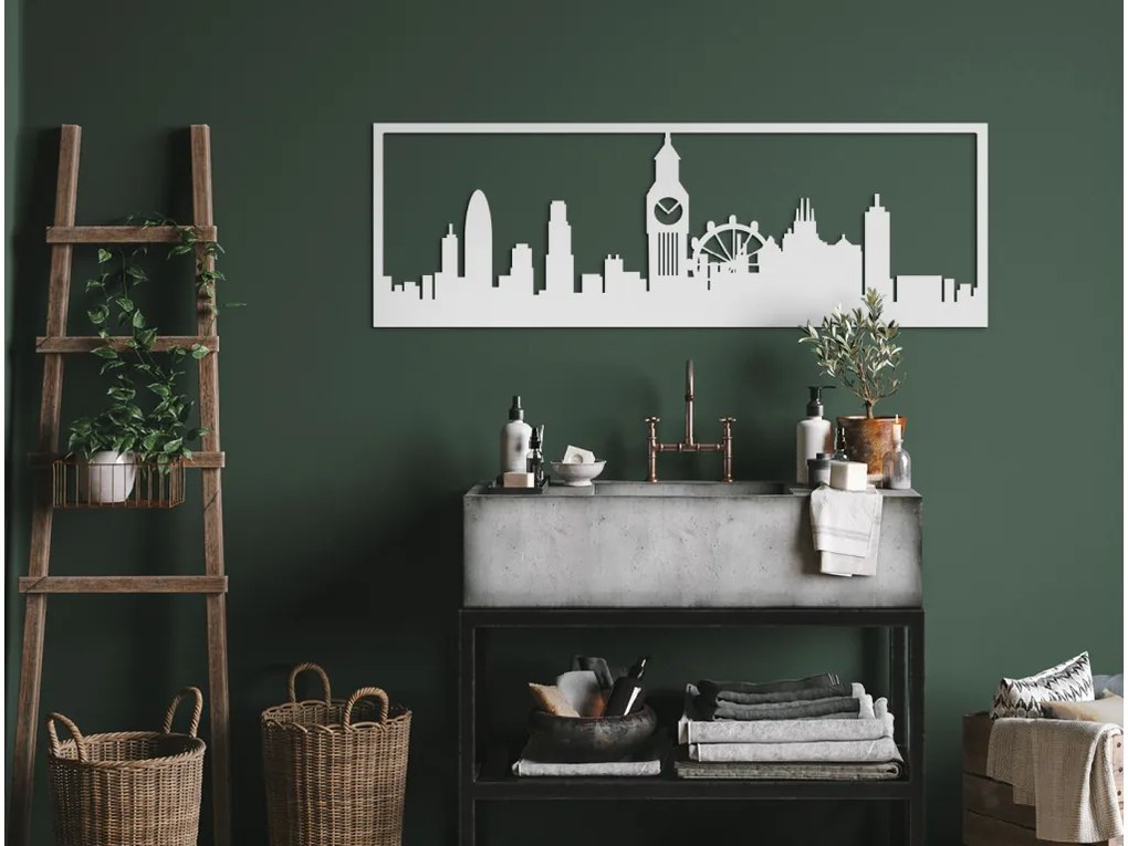 drevko Obraz Londýn panoráma Rozmer obrazu: 29,5 x 89 cm, Farba dekorácie: Čierna