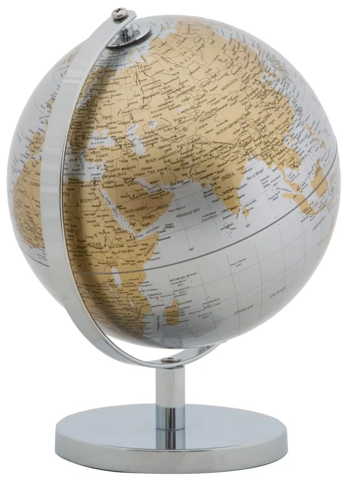 Stolová dekorácia v strieborno-zlatej farbe Mauro Ferretti Globe, výška 28 cm