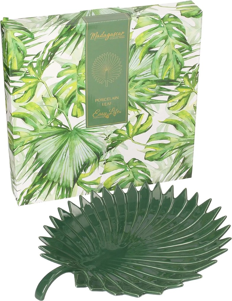 Servírovací podnos Jungle Leaves 35 cm zelený