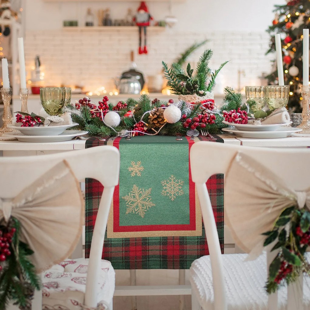 VIANOČNÝ GOBELÍNOVÝ OBRUS STAR 90X90 CM VZOROVANÝ