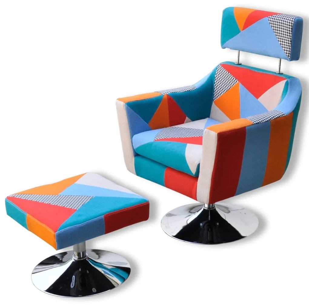 vidaXL TV kreslo v štýle patchwork, látka