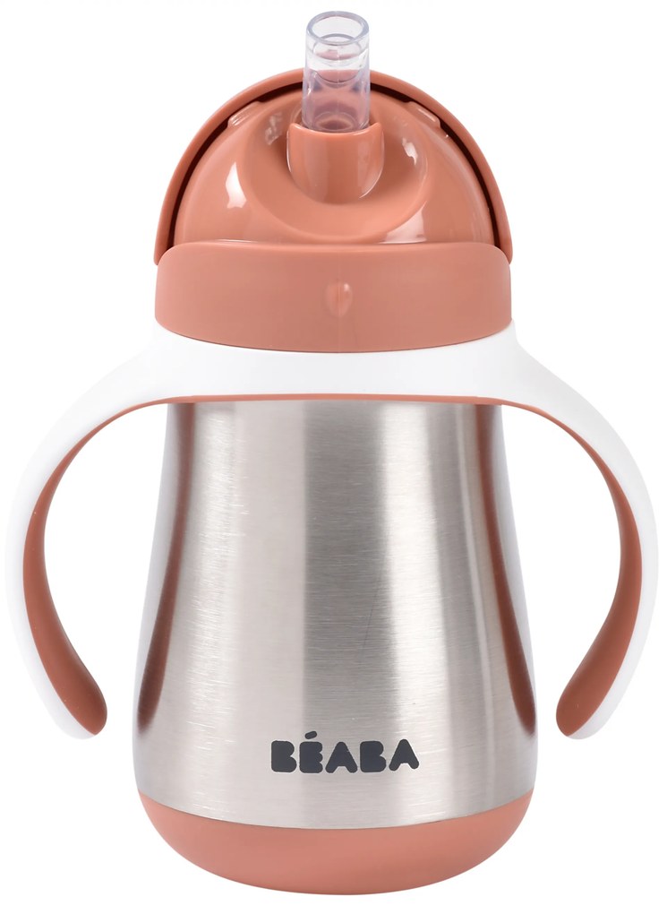 Hrnček termoizolačný so slamkou nerez 250ml Terracotta