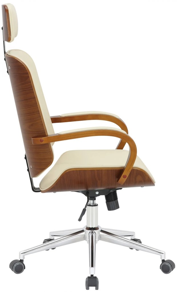Design-Shop Kancelárska stolička Dayton - drevo orech - Krémová