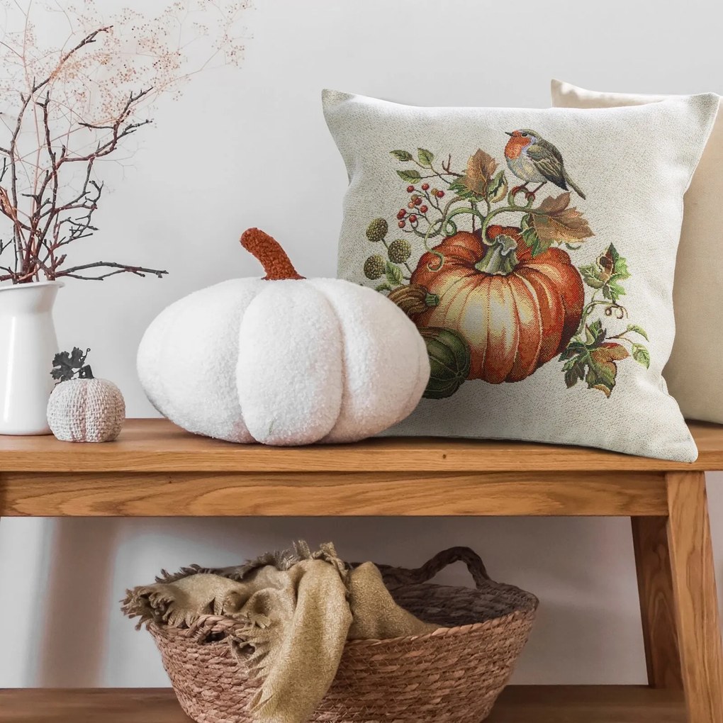 GOBELÍNOVÁ DEKORAČNÁ OBLIEČKA NA VANKÚŠ PUMPKIN2 45X45 CM VZOROVANÁ
