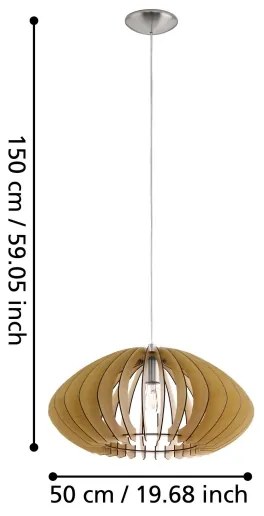Eglo 95257 - Luster COSSANO 2 1xE27/60W/230V