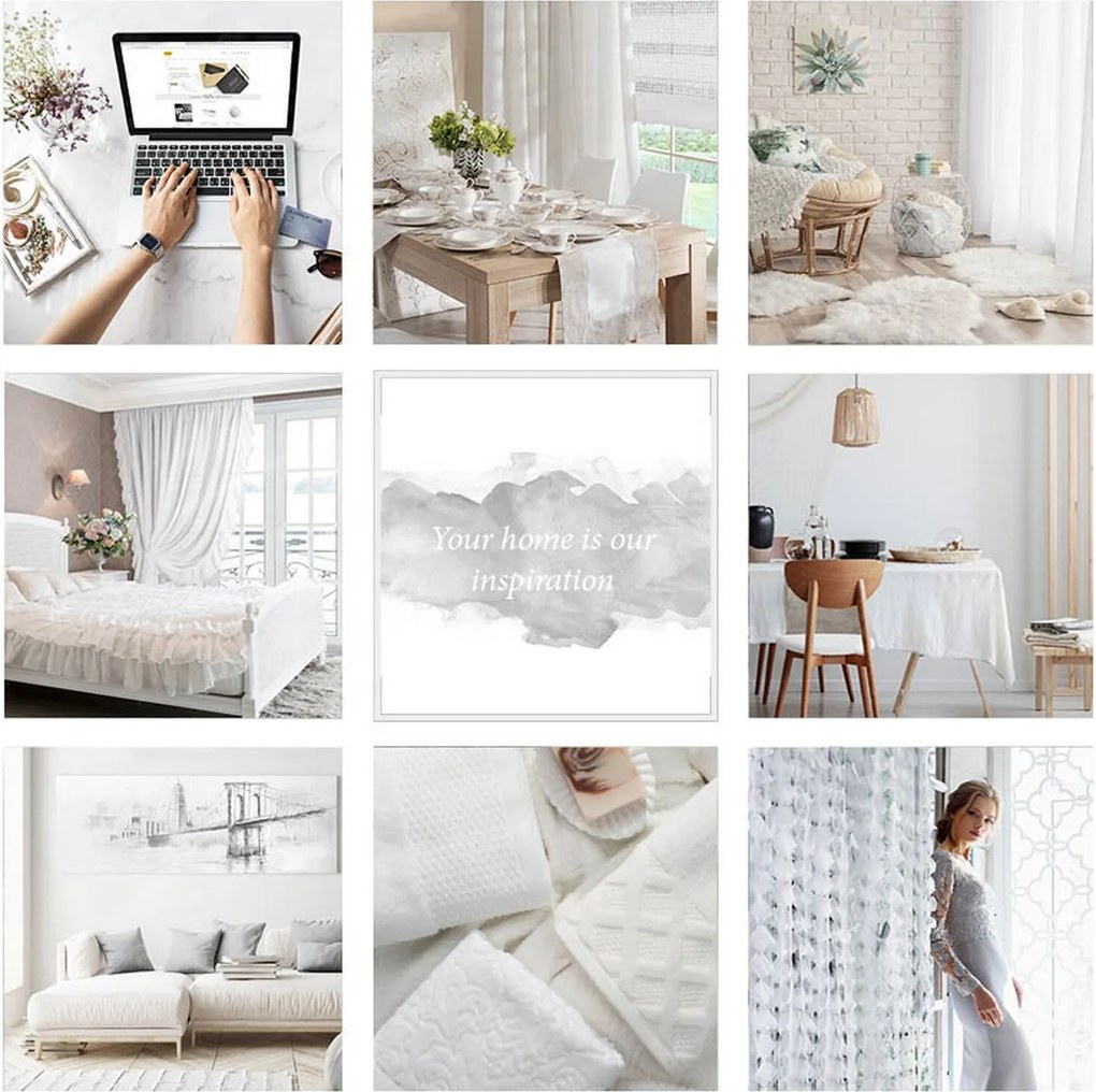 ZÁCLONA NA PÁSKE REBECCA 300X270 CM BIELA