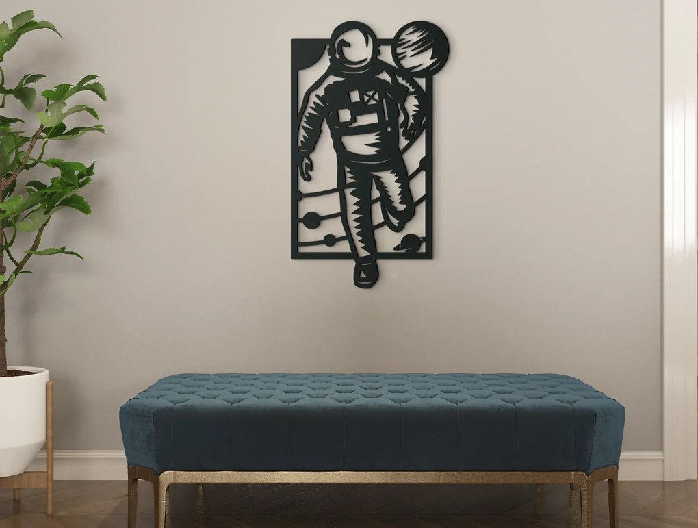 drevko Obraz na stenu Astronaut Rozmer obrazu: 44,5 x 26 cm, Farba dekorácie: Čierna