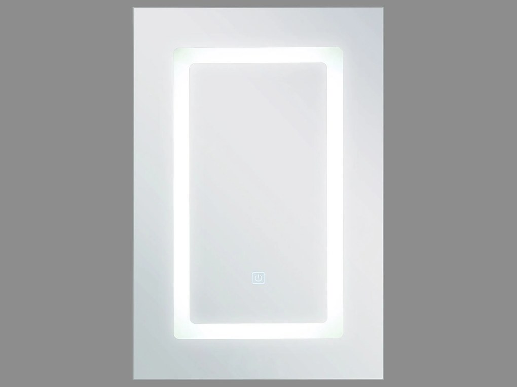 Kúpeľňová zrkadlová skrinka na stenu s LED osvetlením 40 x 60 cm biela KONDOR Beliani