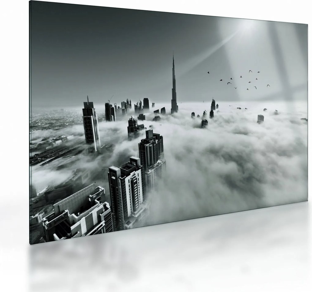 Sklenený obraz - Mrakodrapy v Dubai (70x50 cm)