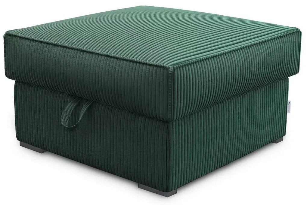 Tmavozelený taburet SMART COSARO s úložným priestorom 65x65 cm