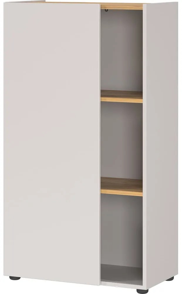 Krémovobiela knižnica v dekore duba 61x110x34 cm Adrano – Germania