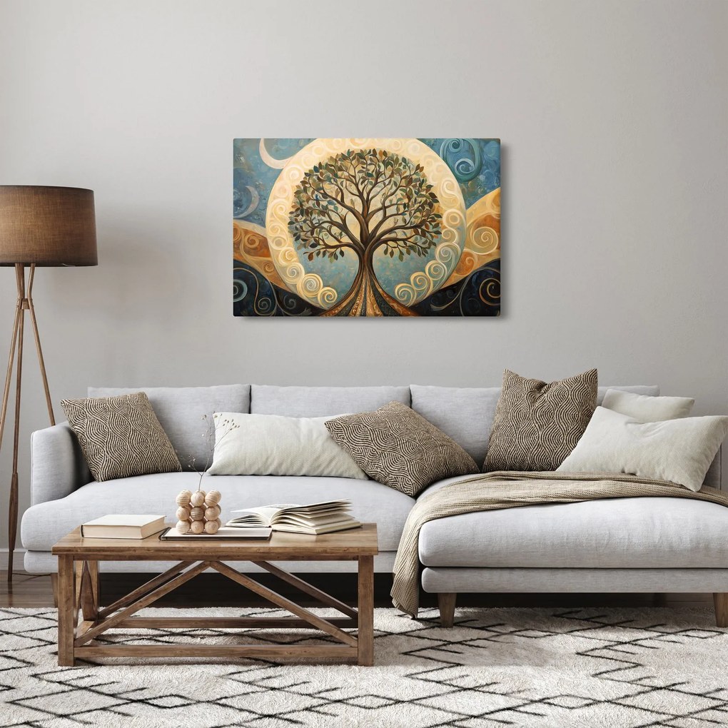Obraz – Strom života a špirály (90x60 cm)