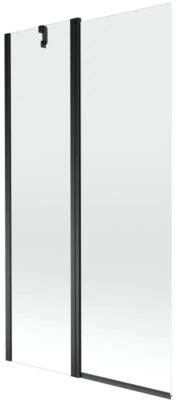 Mexen Flip, 1-krídlová vaňová zástena 100 x 150 cm, 6 mm číre sklo, čierny profil, 894-100-101-70-00