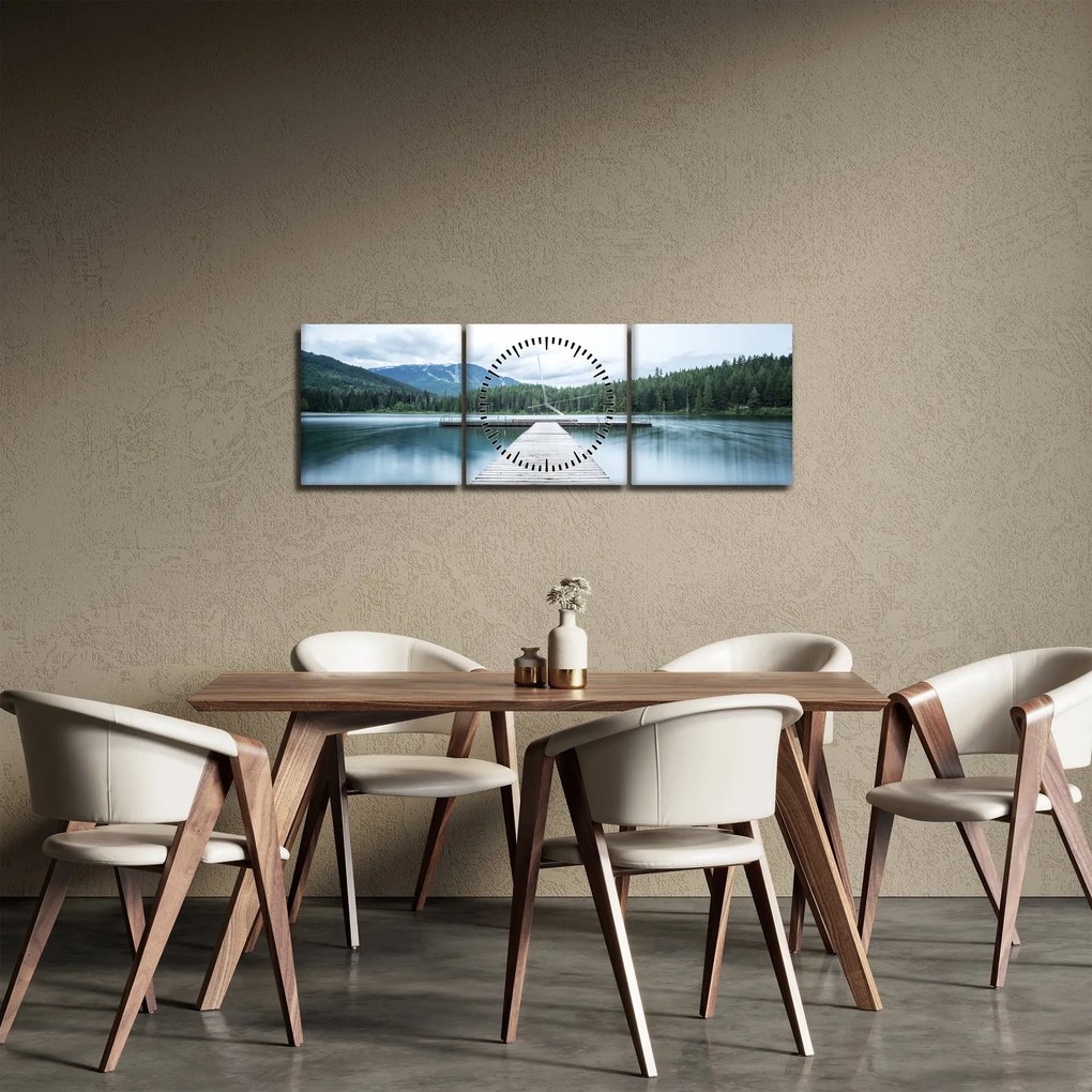 Obraz - Pri pohľade z móla (s hodinami) (90x30 cm)