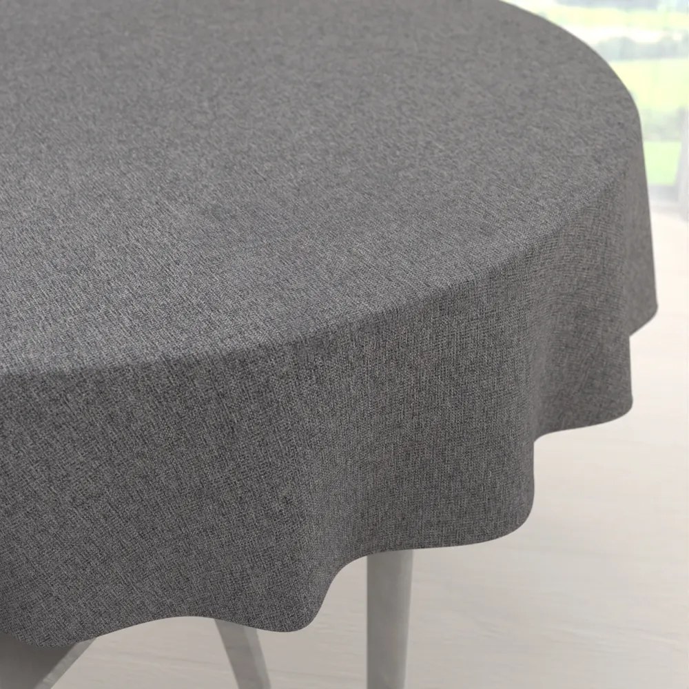 Biante Veľký dekoračný okrúhly obrus BKT-551 Sivý režný Ø 180 cm