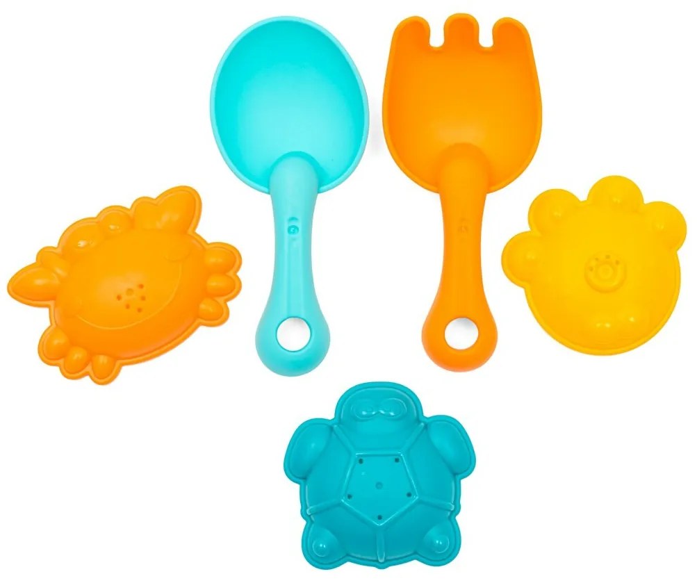 Baby Mix Skladacie vedierko s hračkami na piesok a do vody, 5 ks