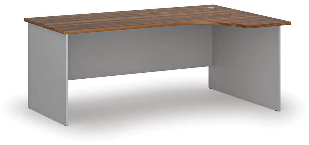 Kancelársky rohový pracovný stôl PRIMO GRAY, 1800 x 1200 mm, pravý, sivá/orech