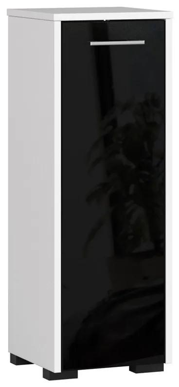 Kúpeľňová skrinka Fin 30 cm biela/čierna lesk