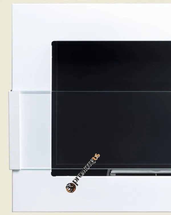 Závesný biokrb na stenu AIASA BIELY SO SKLOM 90x40x12