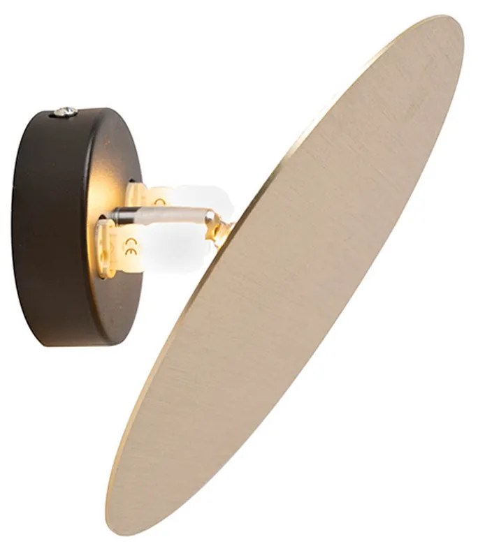 Dizajnová nástenná lampa okrúhla zlatá - Pulley