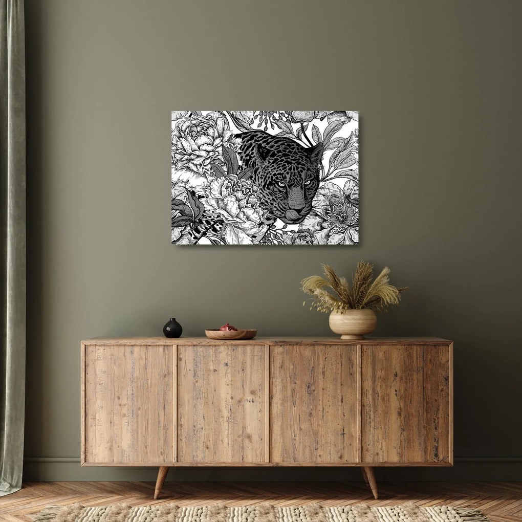 Sklenený obraz - Exotická záhrada (70x50 cm)