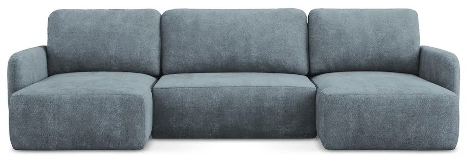 Sivomodrá ženilková rozkladacia/s úložným priestorom rohová pohovka (do tvaru "U") Lilo – Makamii