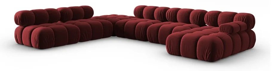 Červená zamatová pohovka 379 cm Bellis – Micadoni Home