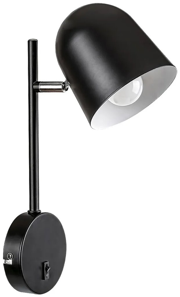 RABALUX Nástenná čítacia lampa s vypínačom EGON, 1xE14, 40W, čierna