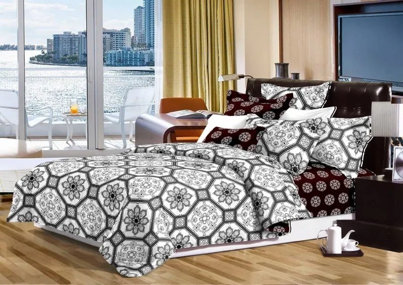 Prešívané biele prehozy na postele s ornamentami Šírka: 200 cm | Dĺžka: 220 cm 2ks 40x40 cm (štandard zdarma)