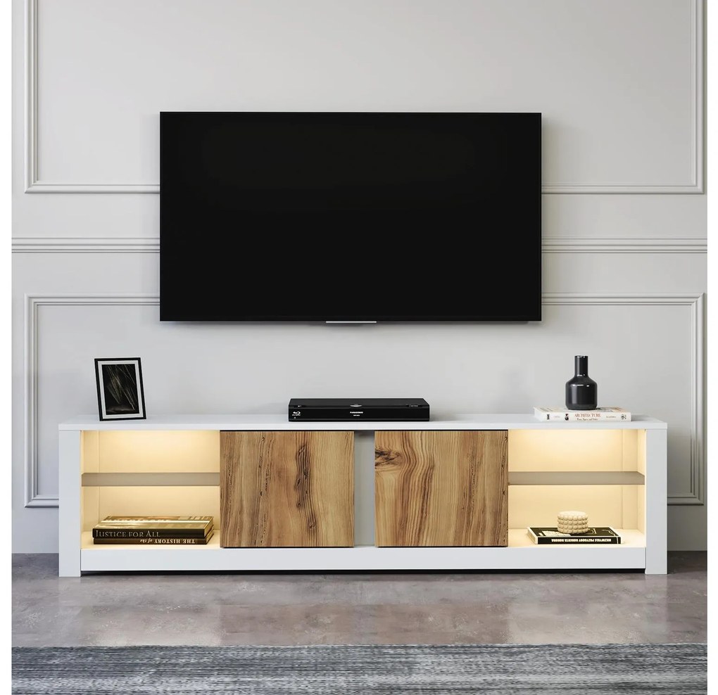 TV stolík/skrinka Adios (dub biely). Akcia -17%. Vlastná spoľahlivá doprava až k Vám domov. 1107999