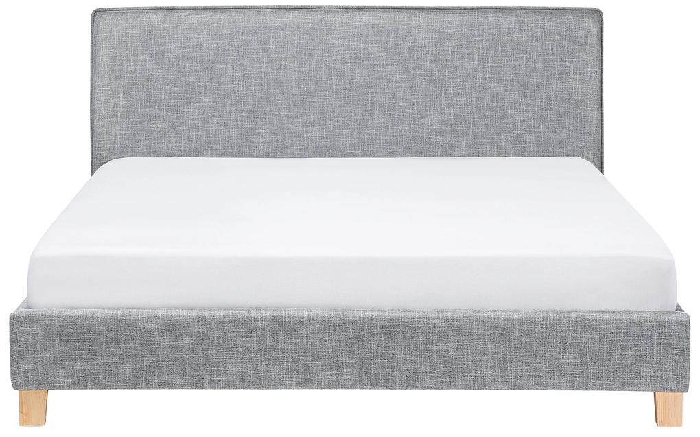 Čalúnená posteľ 180 x 200 cm sivá SENNEZ Beliani