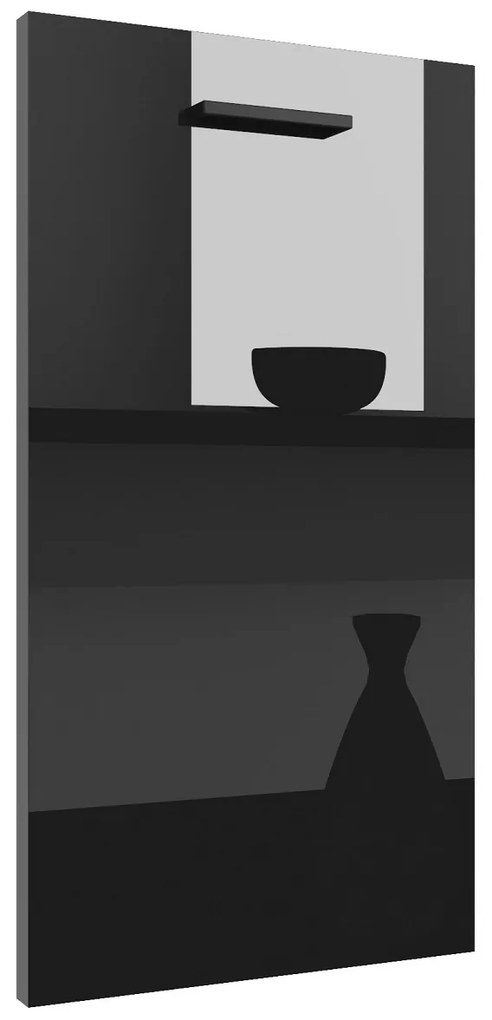 Panel na umývačku Belini zakrytý 45 cm čierny lesk  INF PZ45/1/WT/B/0/B1