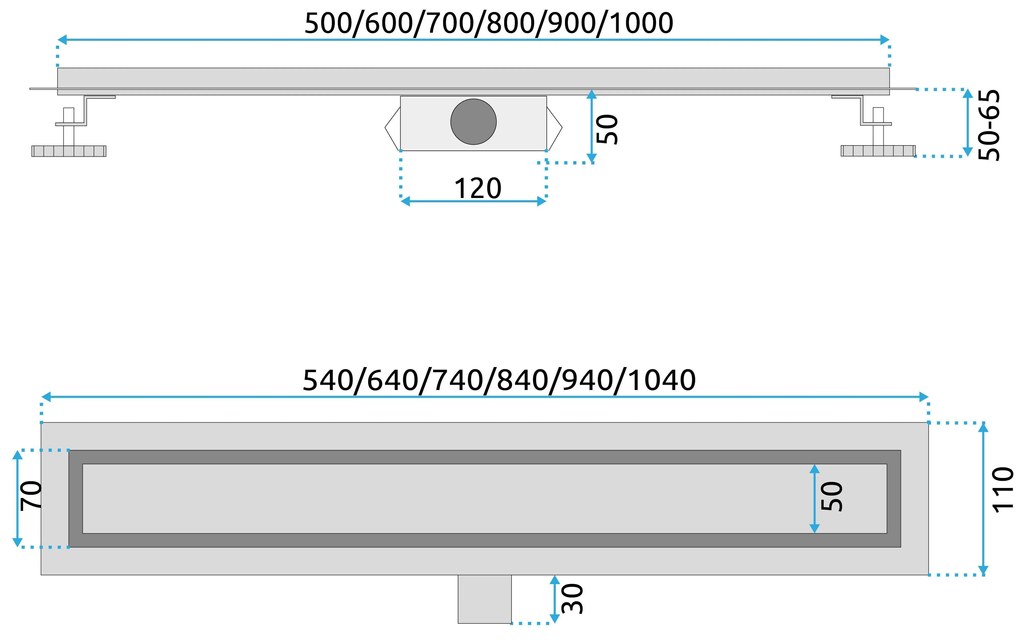 Rea Neox, nerezový sprchový odtokový žľab 90cm, 2v1, medená matná, REA-G4889
