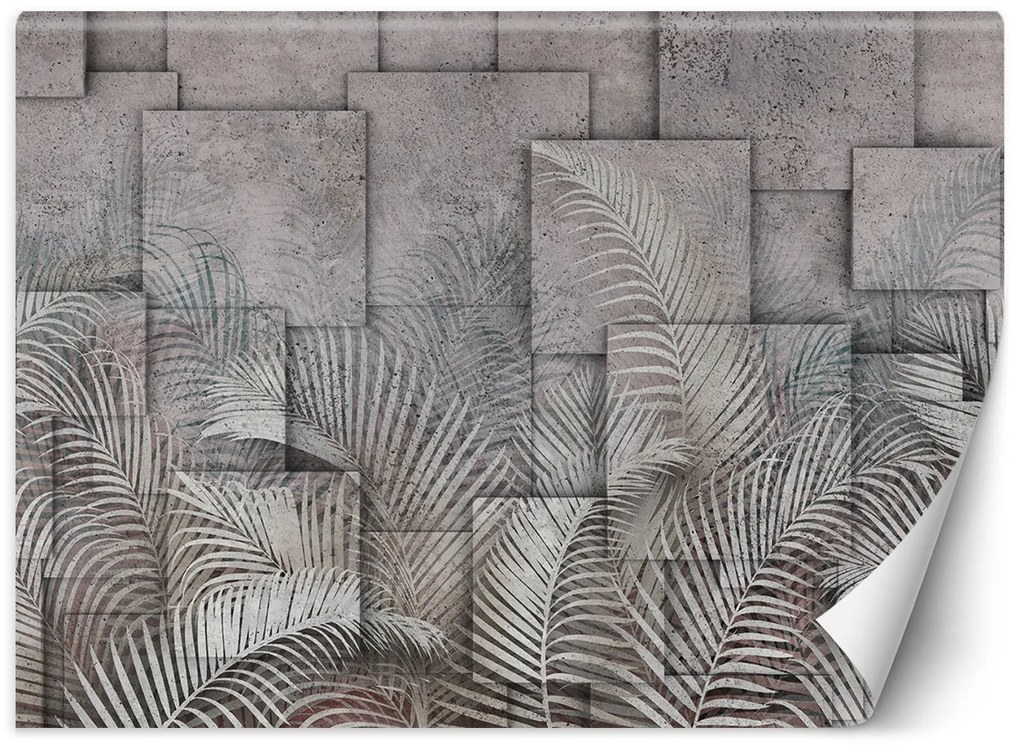 Gario Fototapeta Listy v šedej farbe Materiál: Vliesová, Rozmery: 350 x 245 cm
