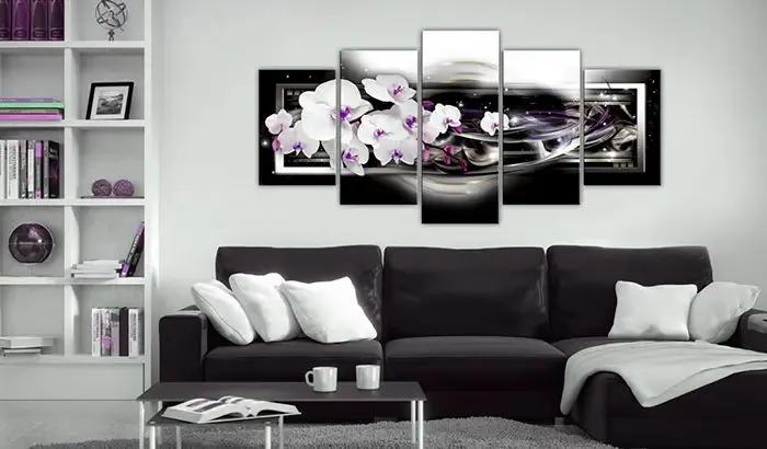 Obraz - Orchids on a black background Veľkosť: 100x50, Verzia: Premium Print